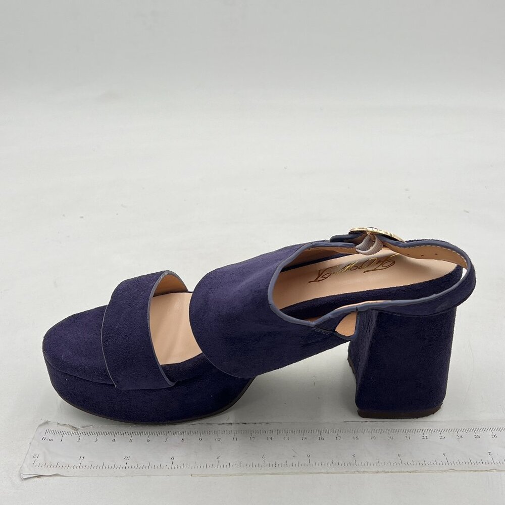 FOWT Navy Open Toe Platfrom Sandals Chunky Heel Slingbacks Buckle Wide Band Shoe - Picture 2 of 8